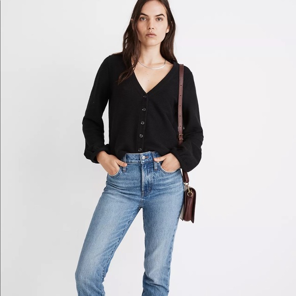 Madewell Texture & Thread Bubble-Sleeve Cardigan Top XXS - Picture 2 of 8